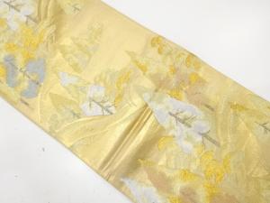 アンティーク　山並に樹木模様織り出し袋帯（材料）